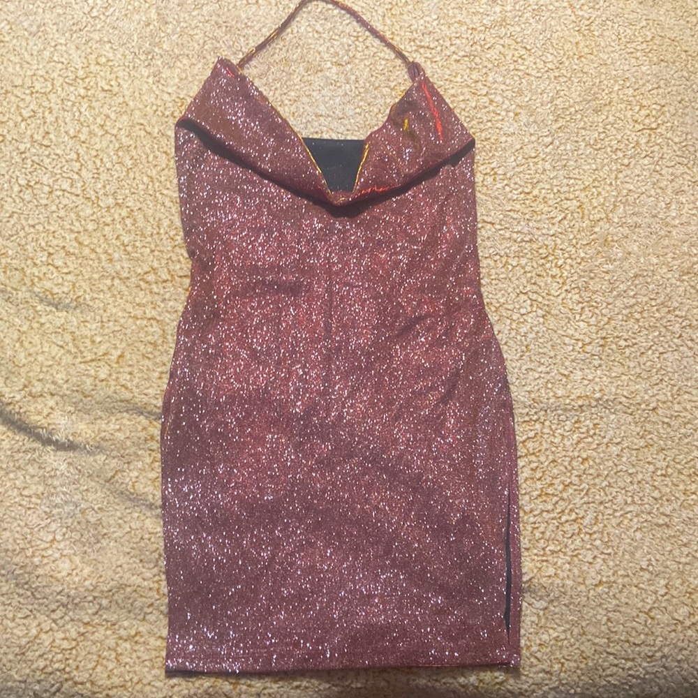 shimmer backless dress💜